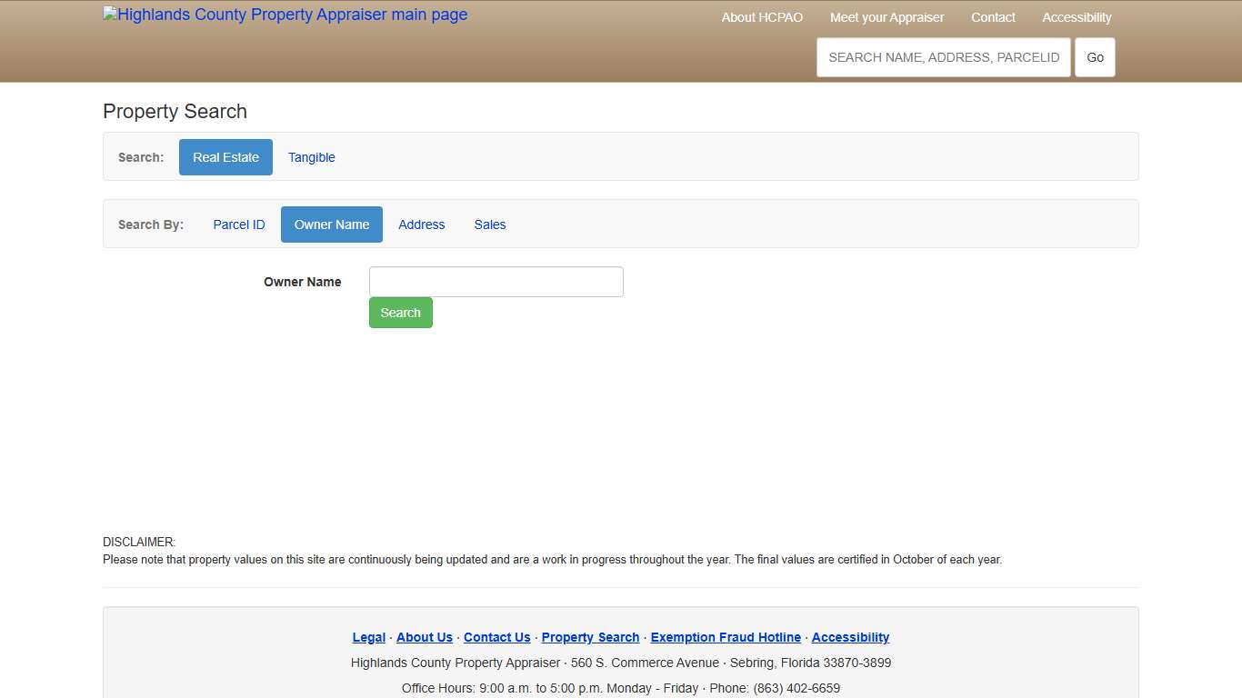 Search - Highlands County Property Appraiser